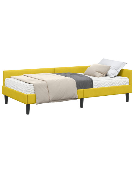 Struttura Letto Angolare con Materasso 2 pcs Giallo Velluto