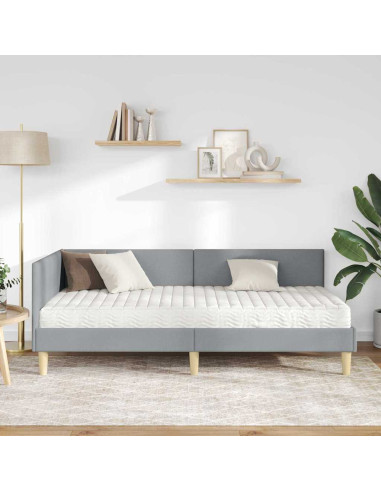 Struttura Letto Angolare con Materasso 2 pcs Grigio chiaro