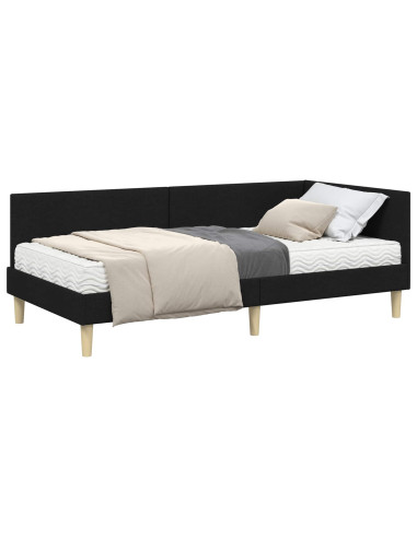 Struttura Letto Angolare con Materasso 2 pcs Verde Tessuto