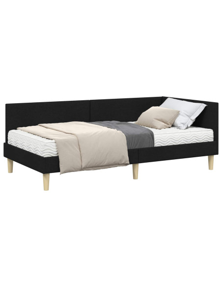 Struttura Letto Angolare con Materasso 2 pcs Verde Tessuto