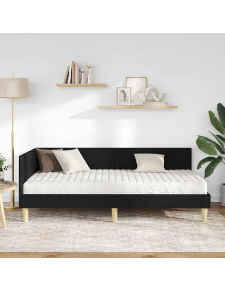 Struttura Letto Angolare con Materasso 2 pcs Verde Tessuto