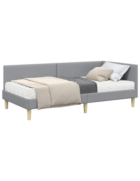 Struttura Letto Angolare con Materasso 2 pcs Grigio chiaro