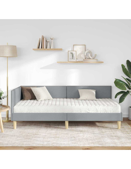 Struttura Letto Angolare con Materasso 2 pcs Grigio chiaro