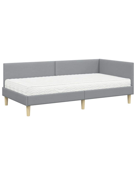 Struttura Letto Angolare con Materasso 2 pcs Grigio chiaro
