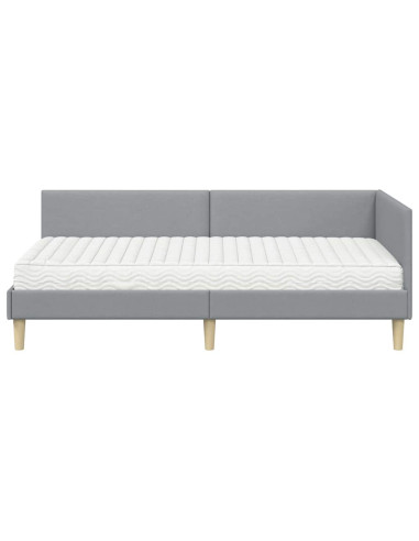 Struttura Letto Angolare con Materasso 2 pcs Grigio chiaro