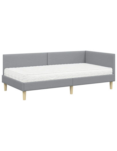 Struttura Letto Angolare con Materasso 2 pcs Grigio chiaro