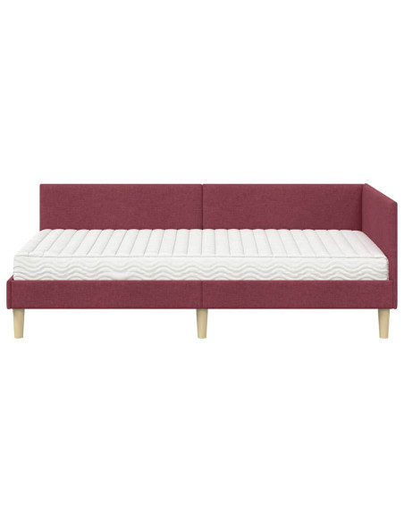 Struttura Letto Angolare con Materasso 2 pcs Grigio Tessuto