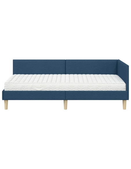 Struttura Letto Angolare con Materasso Altro 2 pcs Blu Tessuto