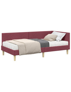 Struttura Letto Angolare con Materasso 2 pcs Grigio Tessuto 2