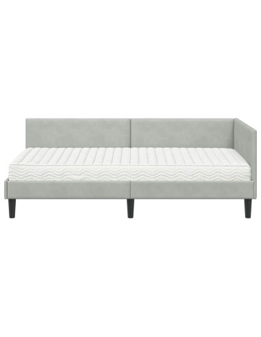 Struttura Letto Angolare con Materasso 2 pcs Grigio chiaro