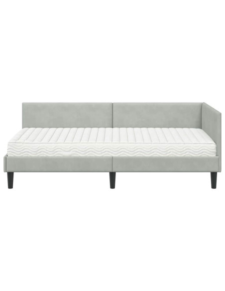 Struttura Letto Angolare con Materasso 2 pcs Grigio chiaro