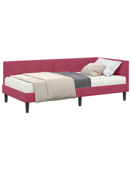 Struttura Letto Angolare con Materasso 2 pcs Verde Velluto