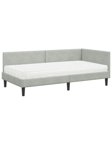 Struttura Letto Angolare con Materasso 2 pcs Grigio chiaro