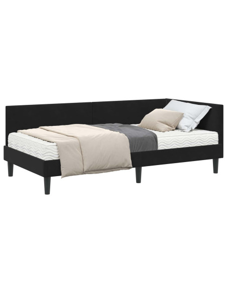 Struttura Letto Angolare con Materasso Altro 2 pcs Nero Velluto