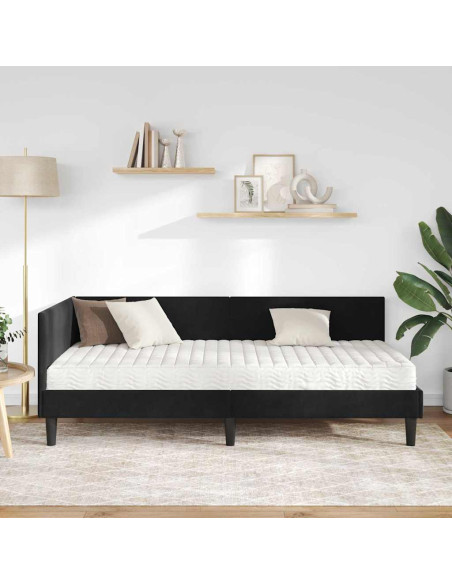 Struttura Letto Angolare con Materasso Altro 2 pcs Nero Velluto