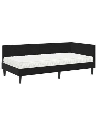 Struttura Letto Angolare con Materasso Altro 2 pcs Nero Velluto