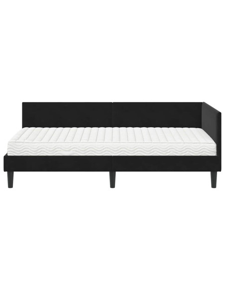 Struttura Letto Angolare con Materasso Altro 2 pcs Nero Velluto