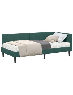 Struttura Letto Angolare con Materasso 2 pcs Verde Velluto 2