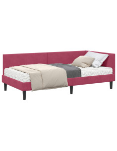 Struttura Letto Angolare con Materasso 2 pcs Verde Velluto 2