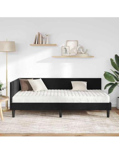 Struttura Letto Angolare con Materasso Altro 2 pcs Nero Velluto