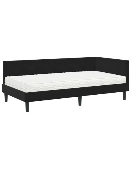 Struttura Letto Angolare con Materasso Altro 2 pcs Nero Velluto