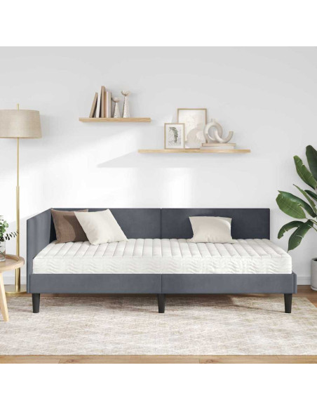 Struttura Letto Angolare con Materasso 2 pcs Grigio Velluto