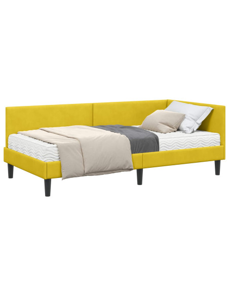Struttura Letto Angolare con Materasso 2 pcs Giallo Velluto