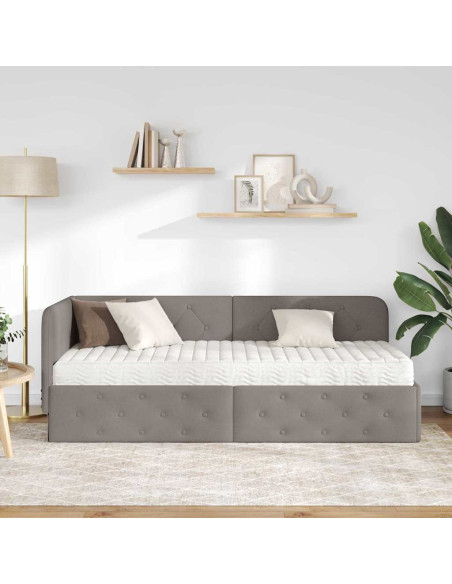 Cornice del letto ad angolo Talpa 80 x 200 cm Tessuto