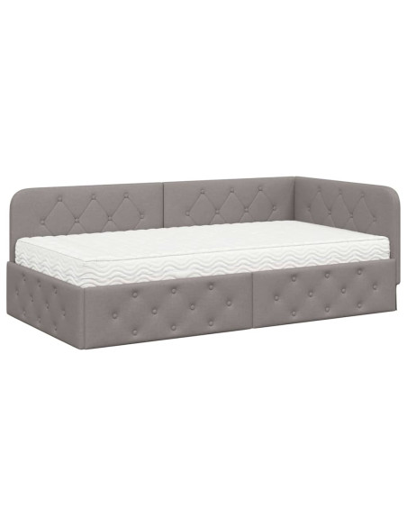 Cornice del letto ad angolo Talpa 90 x 190 cm Tessuto