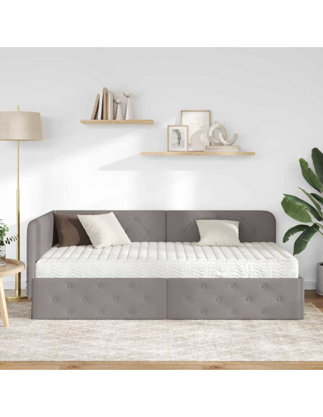 Cornice del letto ad angolo Talpa 90 x 190 cm Tessuto