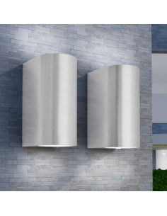 Applique LED Rotonda da Parete 2 pz Proiezione Alto/in Basso