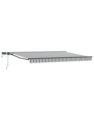 Cornice per Tenda Manuale con LED Antracite e Bianco 4 x 2 m