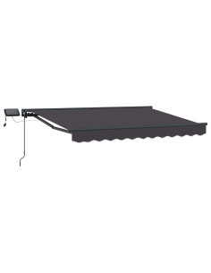 Cornice per Tenda Manuale con LED Antracite 3 x 2,5 m