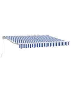 Tenda retrattile manuale Blu e Bianco 3,5 x 2,5 m
