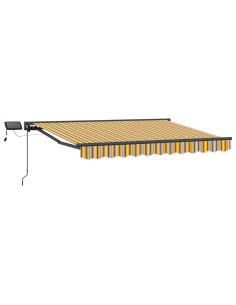 Cornice per Tenda Manuale con LED Giallo e Grigio 3,5 x 2,5 m