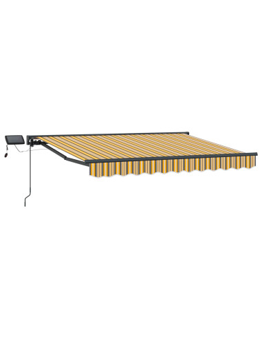Cornice per Tenda Manuale con LED Giallo e Grigio 3,5 x 2,5 m