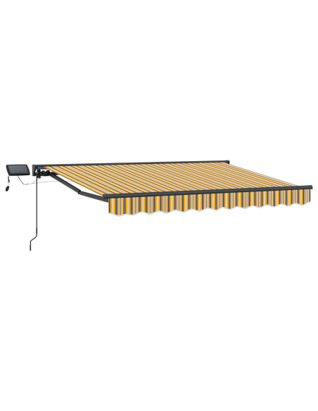 Cornice per Tenda Manuale con LED Giallo e Grigio 3,5 x 2,5 m
