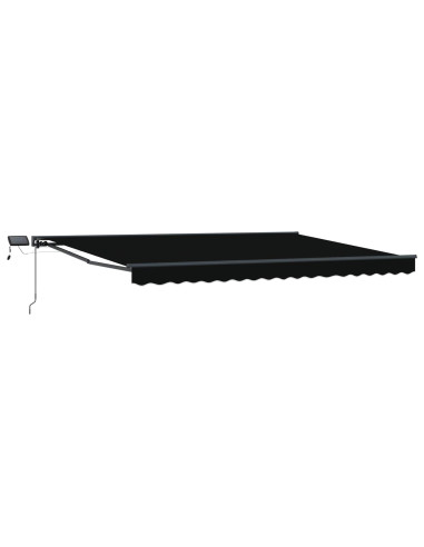 Cornice per Tenda Manuale con LED Nero 4 × 3 m