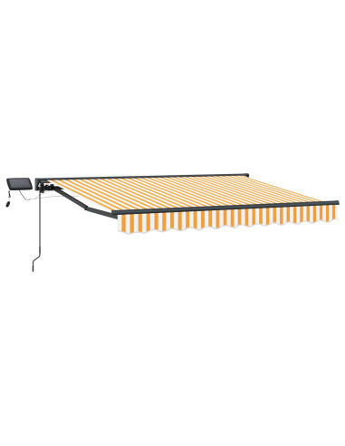 Cornice per Tenda Manuale con LED Giallo e Bianco 3,5 x 2,5 m
