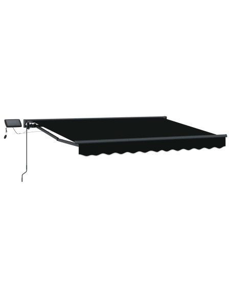Cornice per Tenda Manuale con LED Nero 3,5 x 2,5 m