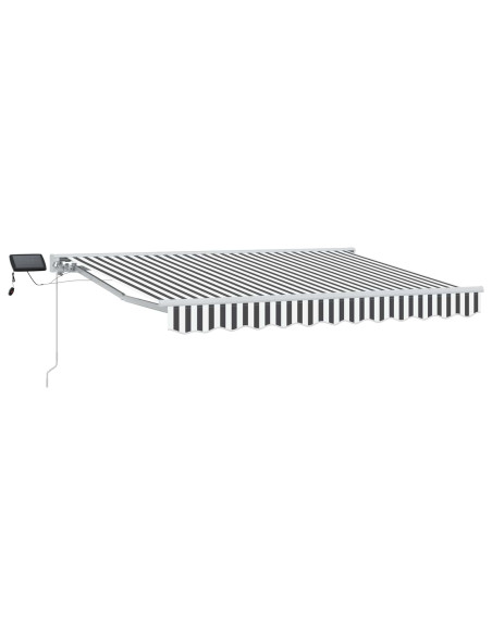 Cornice per Tenda Manuale con LED Antracite e Bianco 3,5 x 2 m