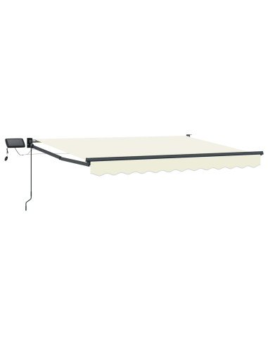 Tenda retrattile manuale con LED Crema 3 x 2 m