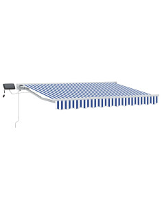 Cornice per Tenda Manuale con LED Blu e Bianco 3,5 x 2,5 m