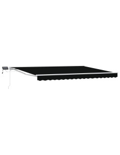 Cornice per Tenda Manuale con LED Nero 4 × 3 m