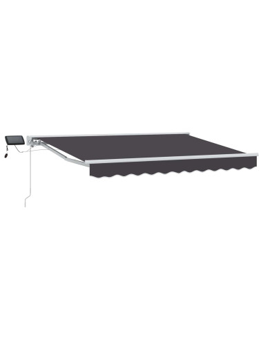 Cornice per Tenda Manuale con LED Antracite 2,5 x 2 m