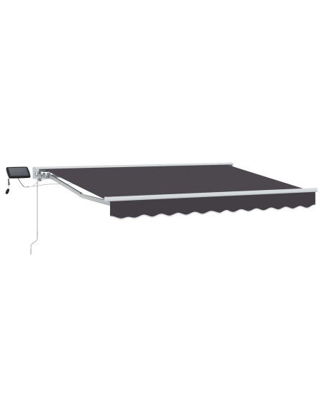 Cornice per Tenda Manuale con LED Antracite 2,5 x 2 m