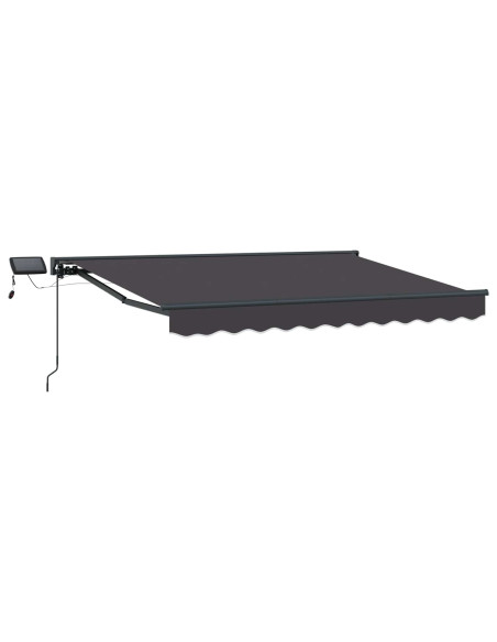 Cornice per Tenda Manuale con LED Antracite 3,5 x 2 m