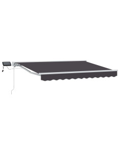 Cornice per Tenda Manuale con LED Antracite 3,5 x 2 m