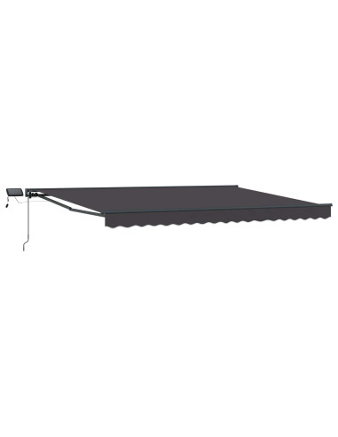Cornice per Tenda Manuale con LED Antracite 4,5 × 3,5 m