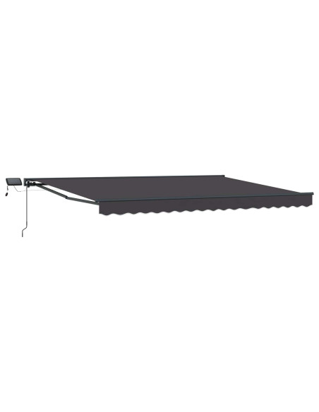 Cornice per Tenda Manuale con LED Antracite 5 × 3,5 m